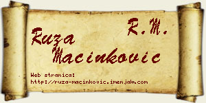 Ruža Mačinković vizit kartica